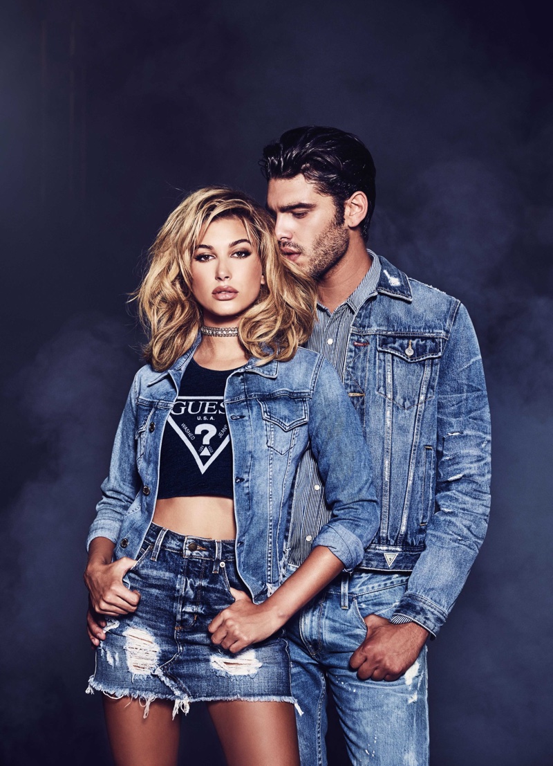 Hailey Baldwin and Stefano Sala star in Guess' 35th Anniversary campaign
