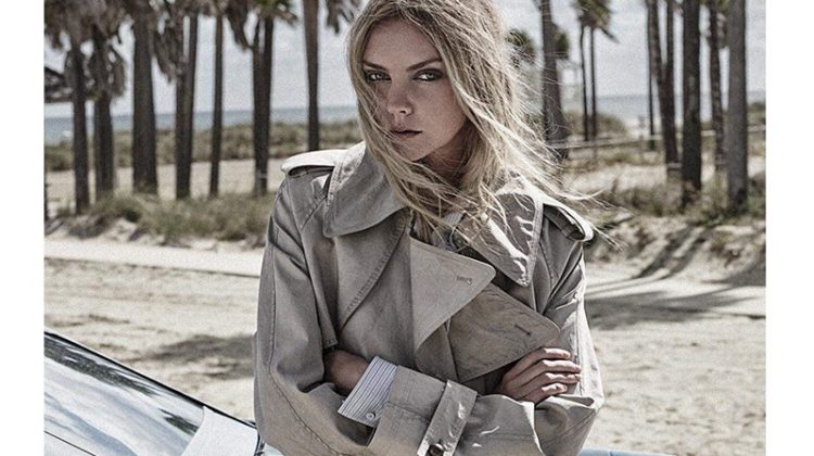 Heather Marks poses in FAY coat with Jil Sander dress shirt