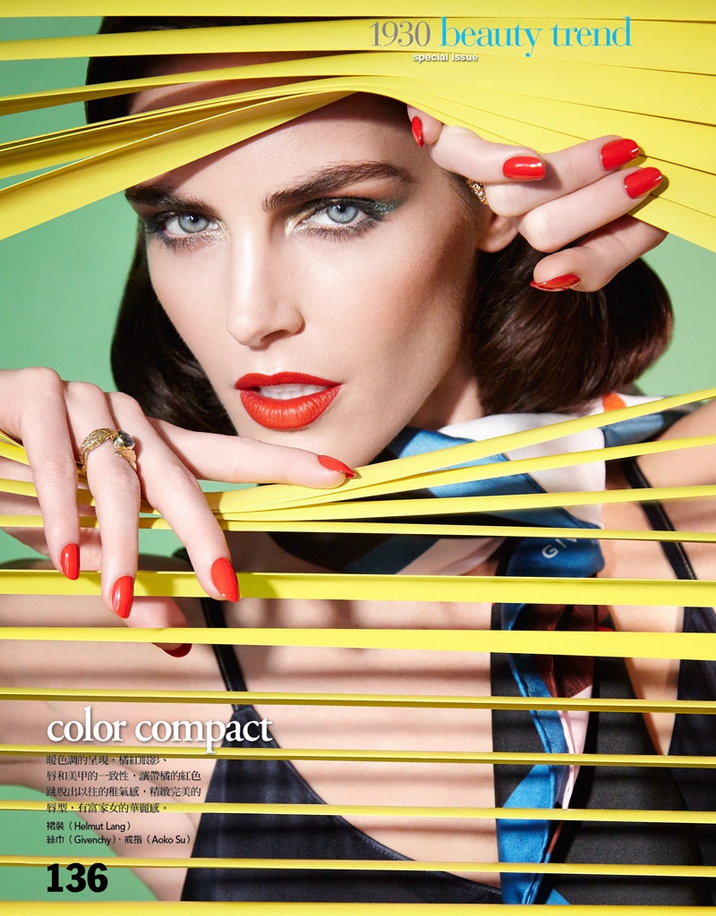 Photographed by Enrique Vega, Hilary Rhoda stars in a 1930's inspired beauty editorial