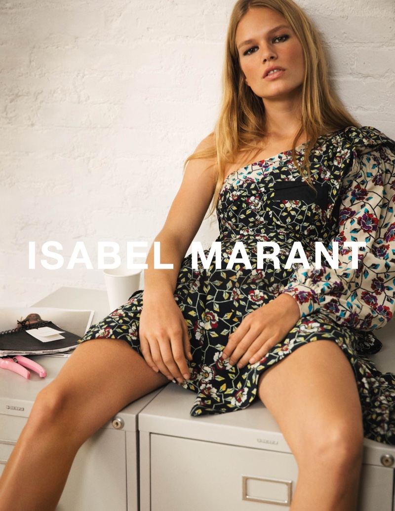Isabel Marant features multi-print dress in spring 2017 campaign