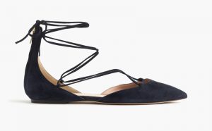 J. Crew Suede Lace-Up Pointed Toe Flats Shop