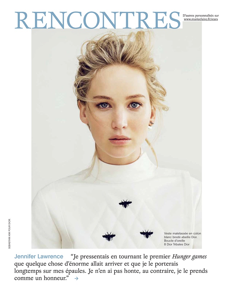 Jennifer Lawrence gets her closeup in Dior jacket