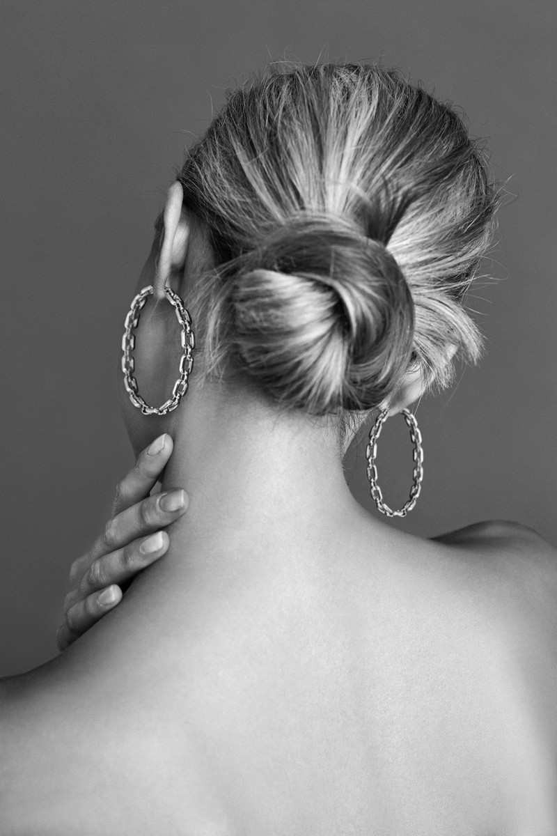 Try a chic up-do to bring attention to Ralph Lauren's glam chunky chain earrings.