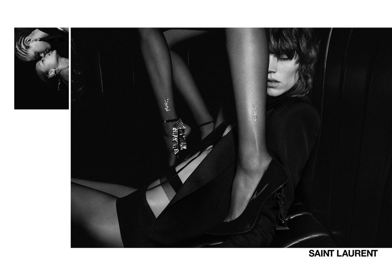 Freja Beha Erichsen poses for Saint Laurent's spring-summer 2017 campaign