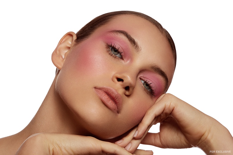 Shades of pink are embraced with rosy eyeshadow and blush. Photo: Beth Sternbaum