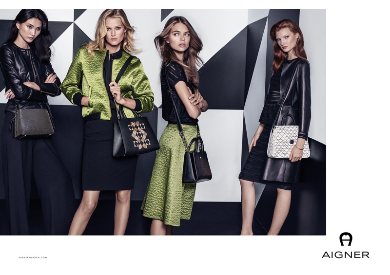 Emma Xie, Toni Garrn, Estelle Yves and Anastasia Ivanova front Aigner’s spring 2017 advertising campaign