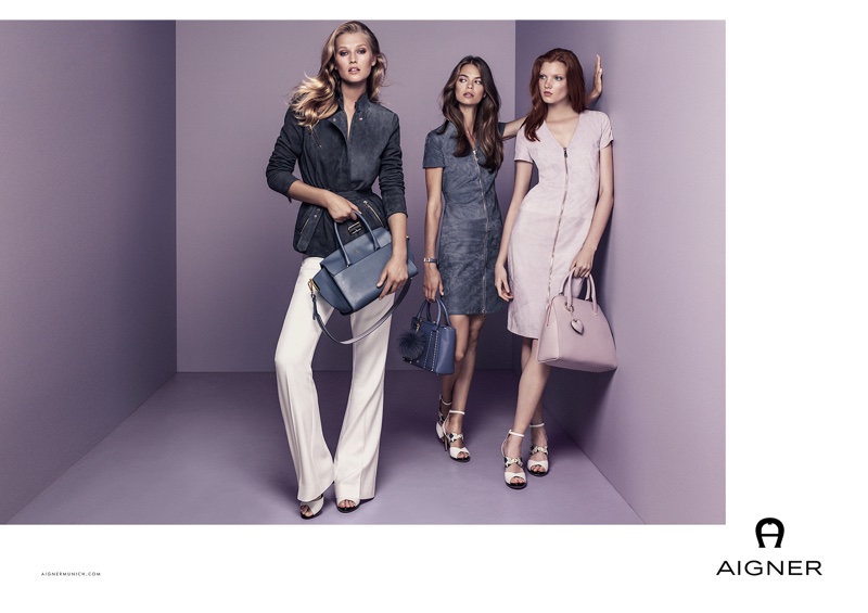 Aigner focuses on sleek handbag shapes with spring 2017 campaign