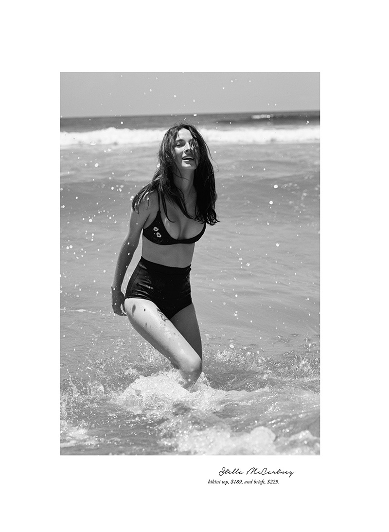 Posing at the beach, Waleska Gorczevski wears Stella McCartney bikini top and briefs
