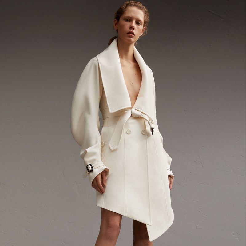 Burberry Lightweight Double-Faced Wool Twill Asymmetric Coat
