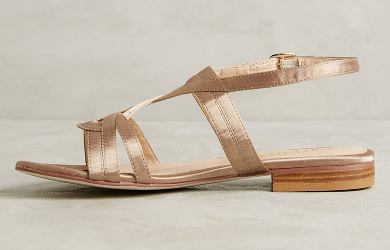 Candela's Strappy Satin Sandals feature an adjustable buckle