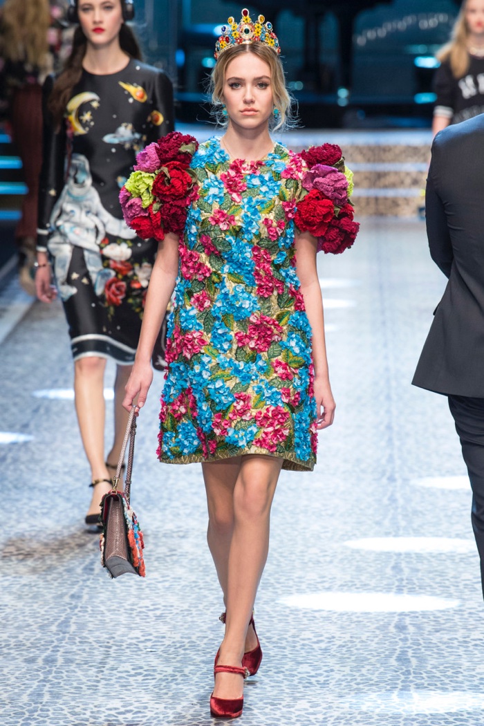 Floral embroidered dress from Dolce & Gabbana’s fall-winter 2017 collection
