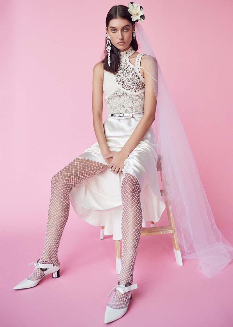 Designer Wedding Dress Ideas From Forward Rodarte Laser Cut Leather Top Ryan Roche Slip Dress Proenza Schouler Pumps And