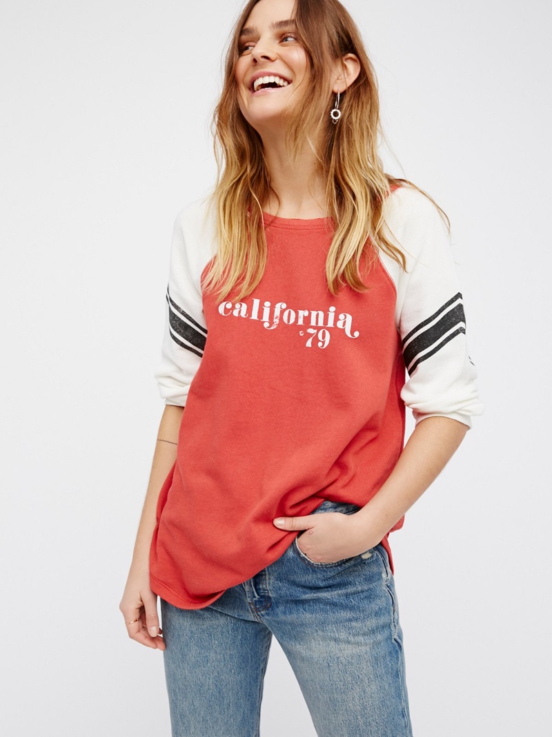 Free People College Dreamin' Pullover