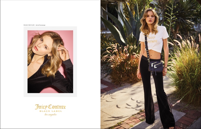Paige Reifler sports a crop top and flared denim in Juicy Couture’s spring-summer 2017 campaign