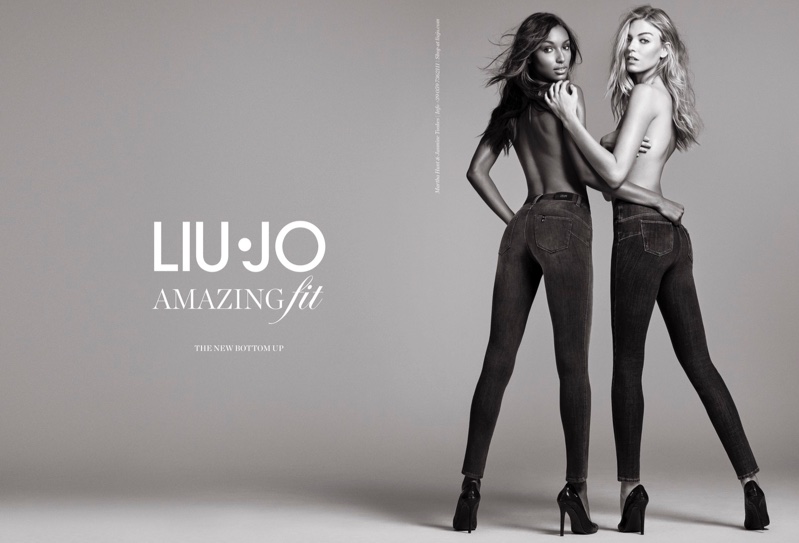 Jasmine Tookes and Martha Hunt go topless in Liu Jo’s spring-summer 2017 advertising campaign