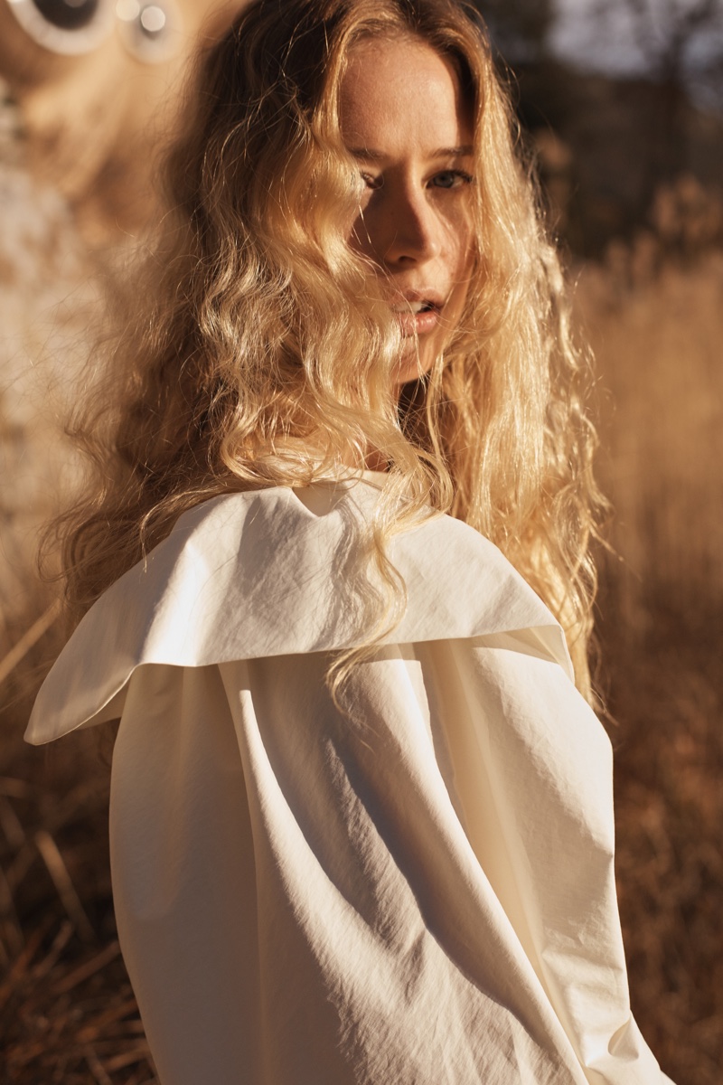 Raquel Zimmermann wears Mango's sustainable collection, Mango Committed