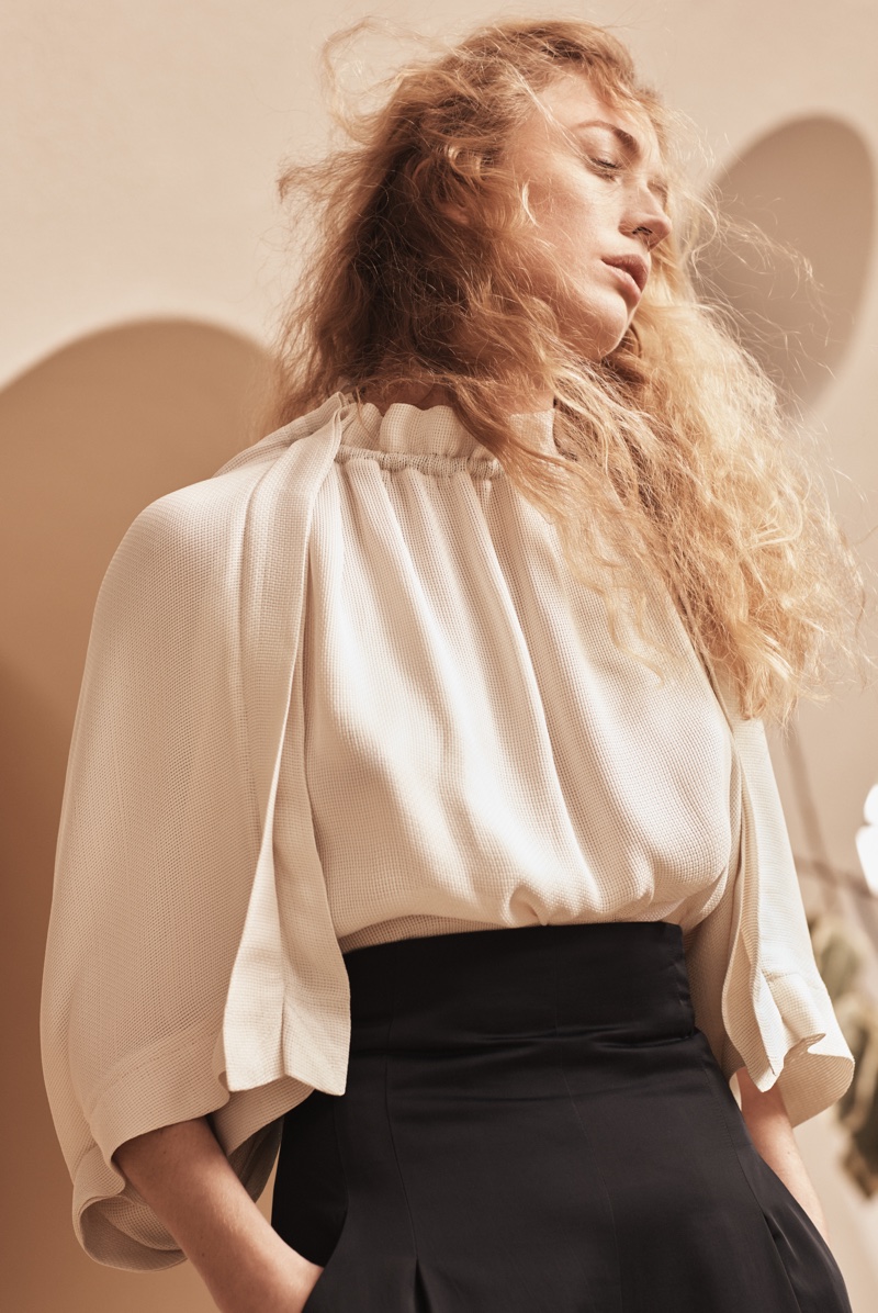 Mango Committed features white blouse and high-waisted bottoms in new collection