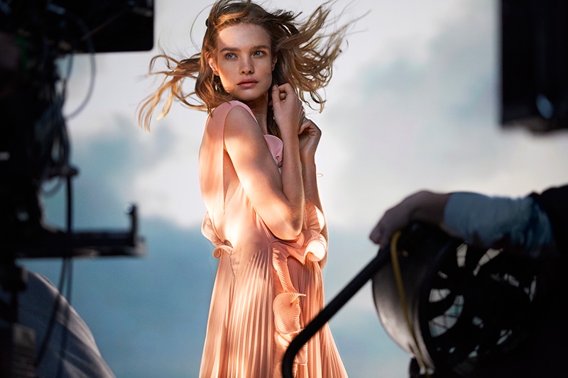 Natalia Vodianova behind-the-scenes at H&M Conscious Exclusive campaign shoot