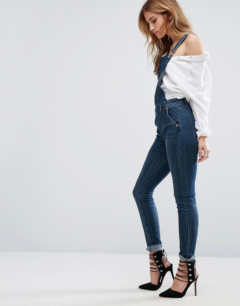 Embrace a slim fit in these denim overalls