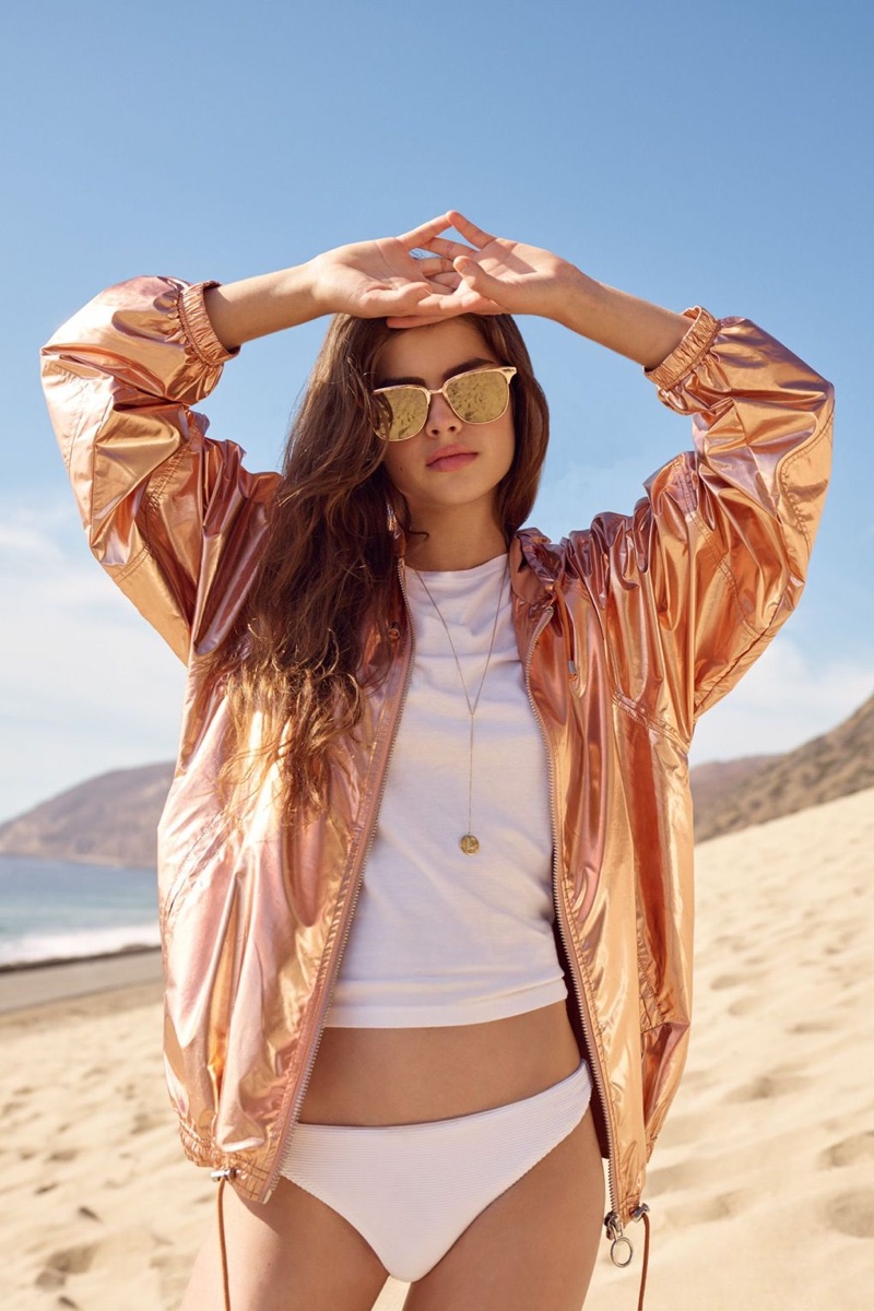 Topshop features metallic bomber in spring 2017 campaign