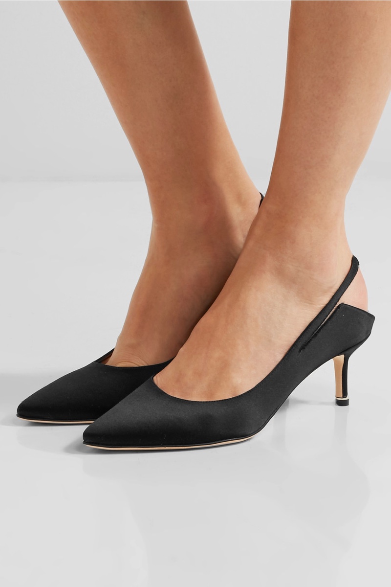 Vetements x Manolo Blahnik Satin Slingback Pumps