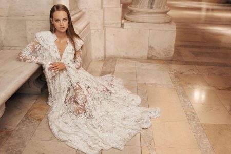 Ine Neefs Models Super Luxe Style in Zimmermann's Spring 2017 Campaign Zimmermann features Bowerbird Ruffle Dress in spring 2017 campaign