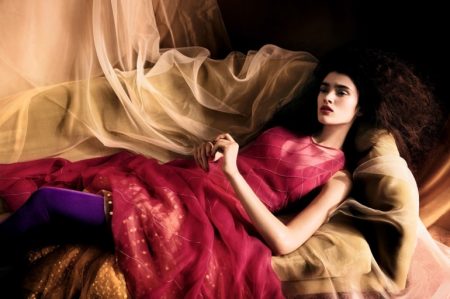 Alexandra Micu Models Dreamy Dresses & Gowns for Vogue China Alexandra Micu stars in Vogue China's April issue