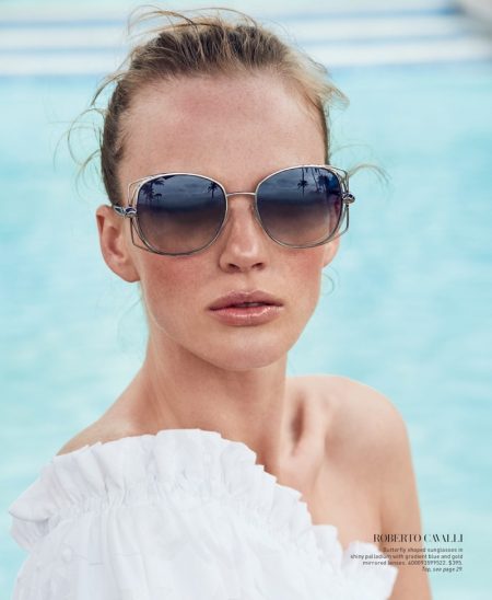 Anne Vyalitsyna Models the Season's Must-Have Sunglasses from Saks Fifth Avenue
