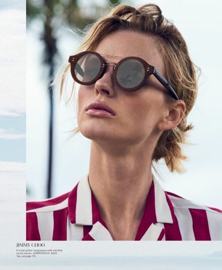 Anne Vyalitsyna Models the Season's Must-Have Sunglasses from Saks Fifth Avenue