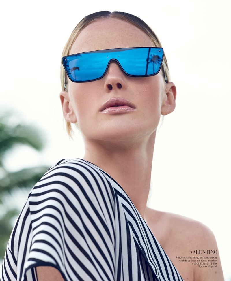 Valentino Glamgloss Mirrored Flat-Top Sunglasses