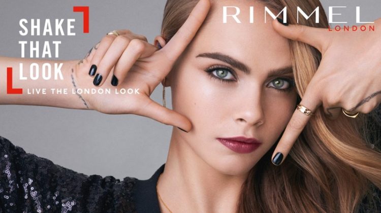 Model Cara Delevingne stars in Rimmel London Volume Shake Mascara campaign