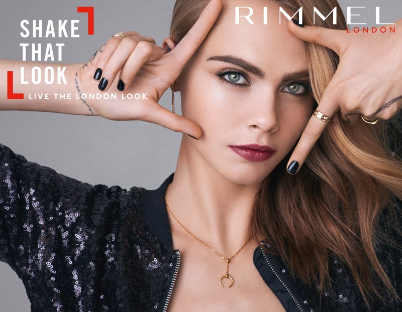 Model Cara Delevingne stars in Rimmel London Volume Shake Mascara campaign