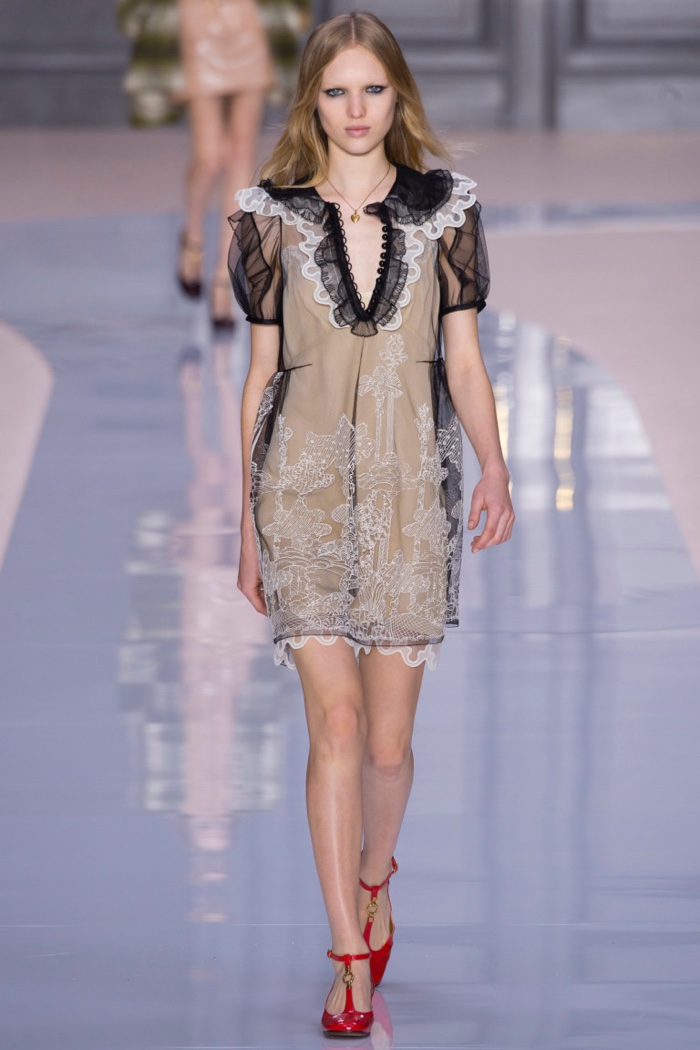 Sheer babydoll dress over slip from Chloe’s fall-winter 2017 collection