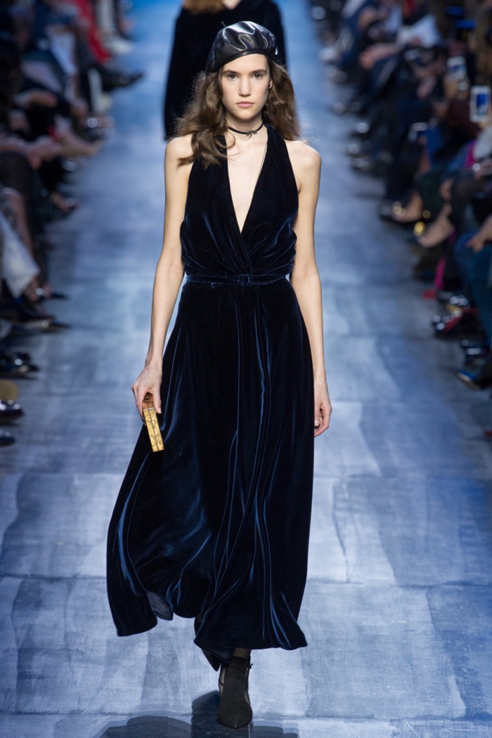 Velvet wrap maxi dress from Dior’s fall-winter 2017 collection