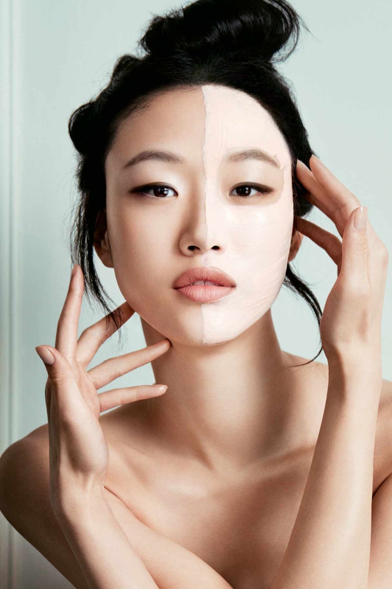 Sora Choi shows off mask from Dior's Hydra Line collection