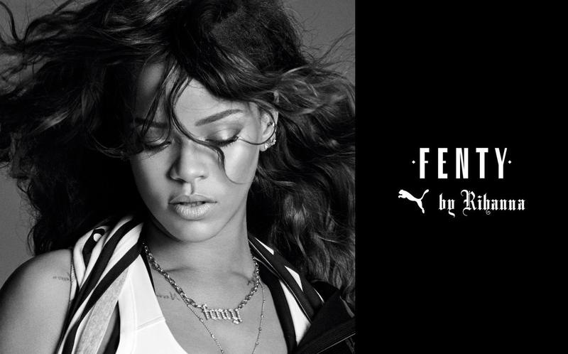 Photographed in black and white, Rihanna gets her closeup in Fenty Puma by Rihanna spring 2017 campaign