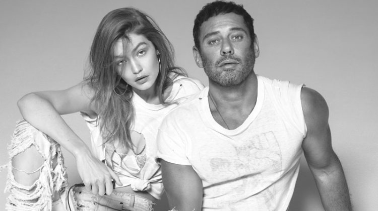 Gigi Hadid and Mert Alas rock distressed denim styles