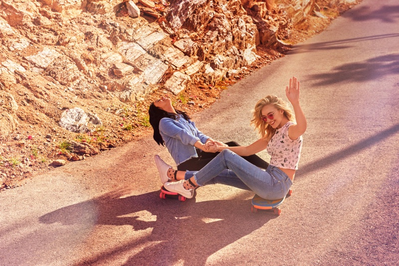 Starlie Cheyenne and Daisy Clementine go skateboarding in H&M Loves Coachella campaign