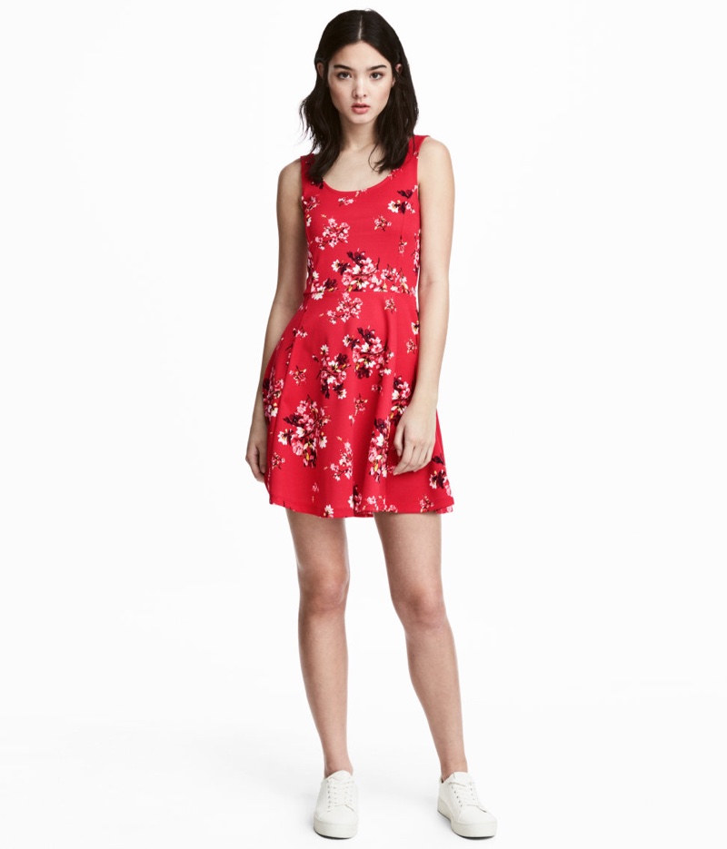 H&M Jersey Floral Print Dress