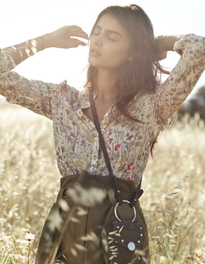 Model Taylor Hill poses outdoors in H&M's spring 2017 campaign