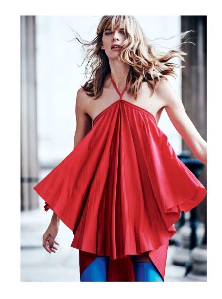 Julia Stegner is 'The Woman in Red' for Harper's Bazaar UK