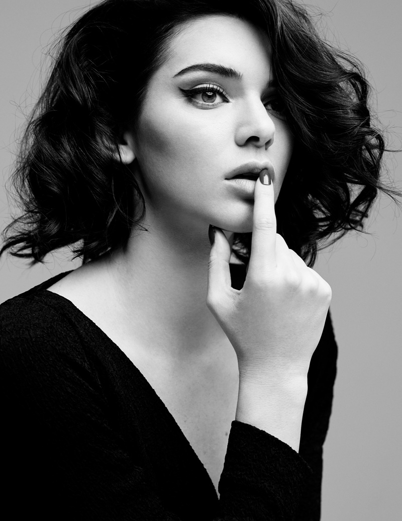 Wearing a wavy bob, Kendall Jenner poses for LOVE Magazine