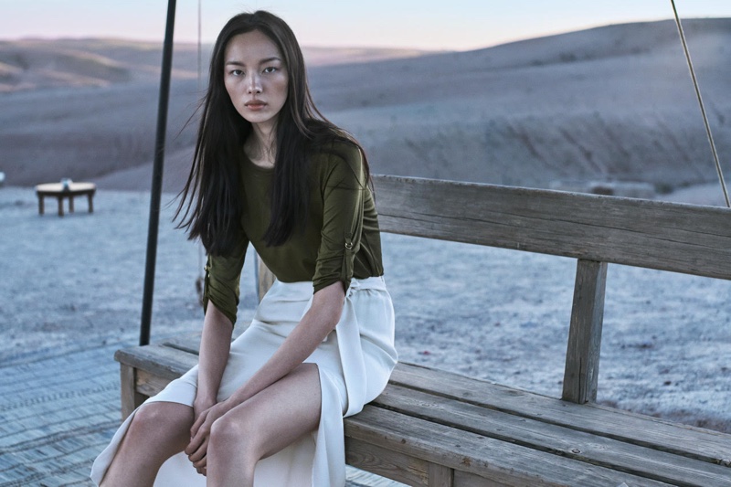 Fei Fei Sun stars in Massimo Dutti's spring-summer 2017 campaign