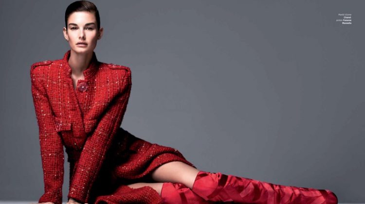 Ophelie Guillermand Looks Sharp in Harper’s Bazaar Serbia Cover Story