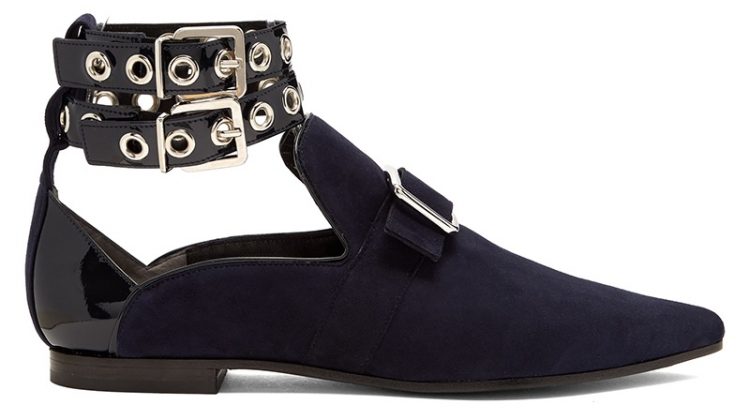 Robert Clergerie x Self-Portrait Lolli Point Toe Suede Flats in Navy $531, Available at Matches Fashion