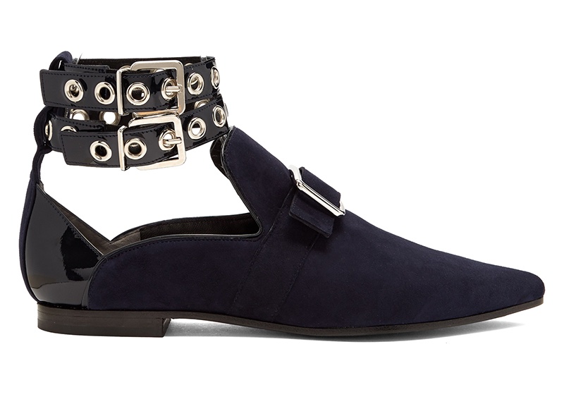 Robert Clergerie x Self-Portrait Lolli Point Toe Suede Flats in Navy $531, Available at Matches Fashion
