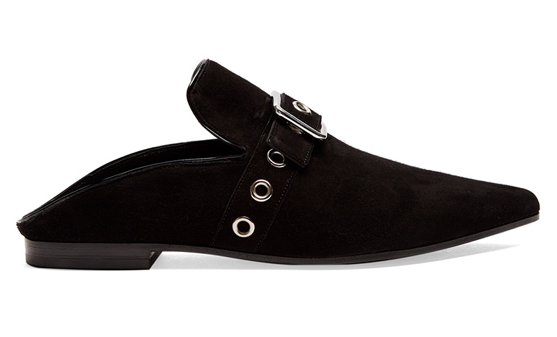 Robert Clergerie x Self-Portrait Lopal Backless Suede Flats in Black $437, Available at Matches Fashion