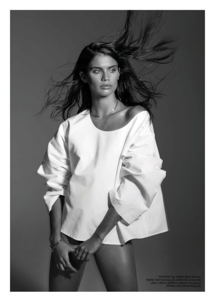 Sara Sampaio Wears Minimal Styles for Editorialist Magazine Photographed in black and white, Sara Sampaio models The Row top and Araks bikini bottoms