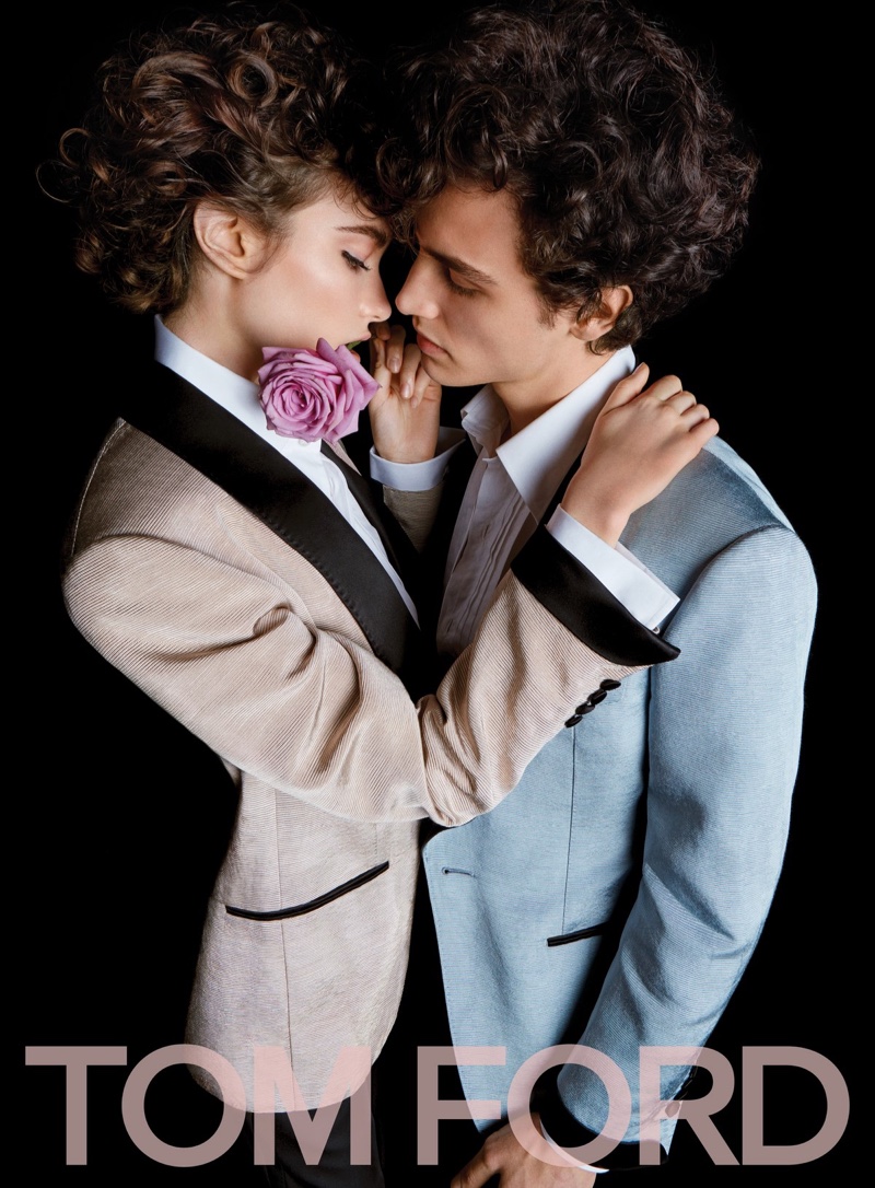 Grace Hartzel and Federico Novello suit up in Tom Ford's spring 2017 campaign
