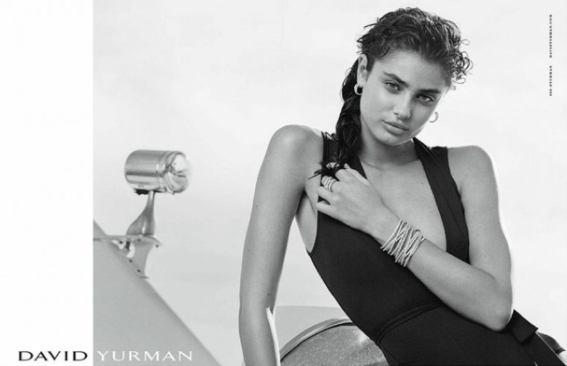 Photographed in the Florida Keys, Taylor Hill appears in David Yurman's spring 2017 campaign
